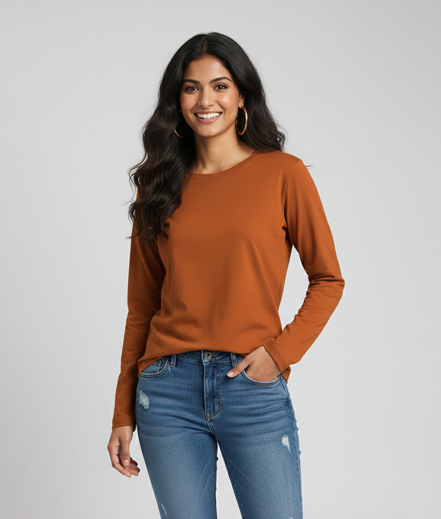 Crew Neck Tee - Long Sleeve - Women