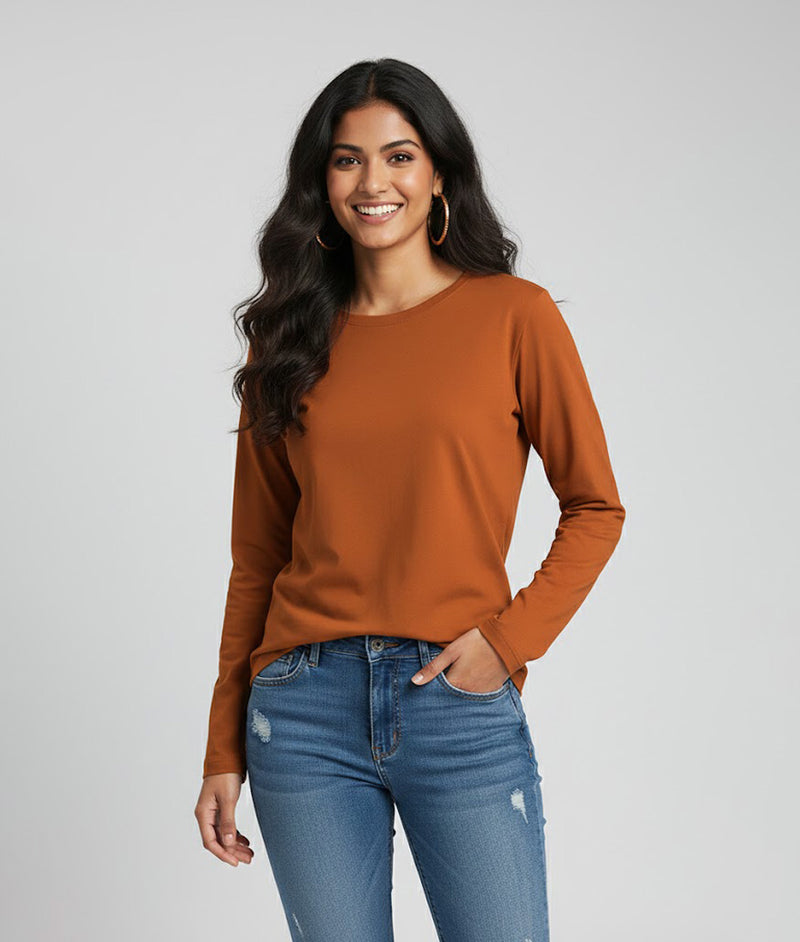 Crew Neck Tee - Long Sleeve - Women