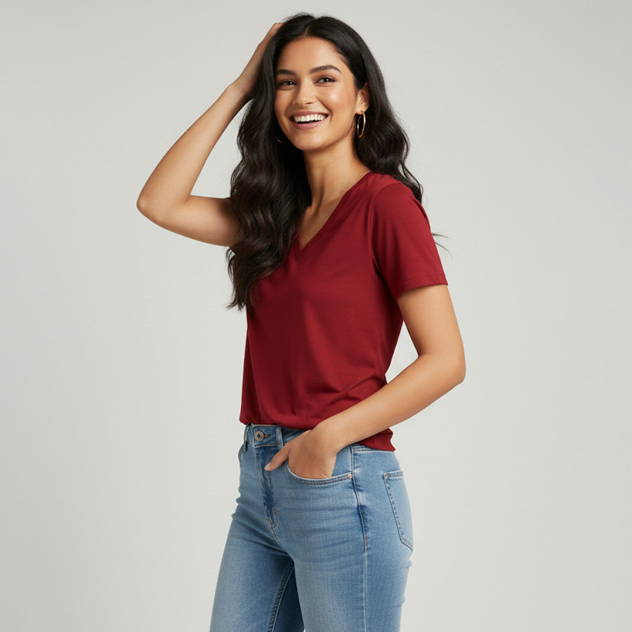 V-Neck Tee - Short Sleeve - Women