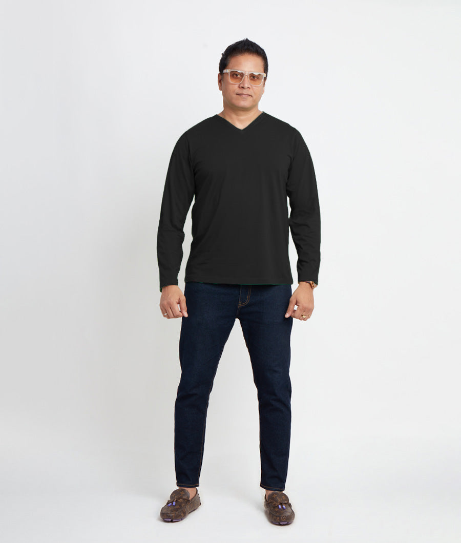 Buy Custom Tailored V Neck T-shirt for Men Online Hungover